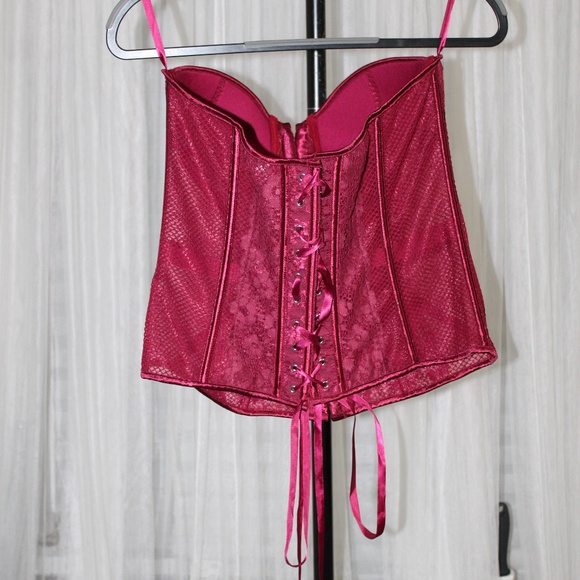 Adore Me. Wine Red Lace Corset Bustier with Front Closure. Sz. 1XL - Picture 2 of 7